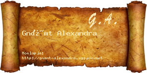 Gnámt Alexandra névjegykártya